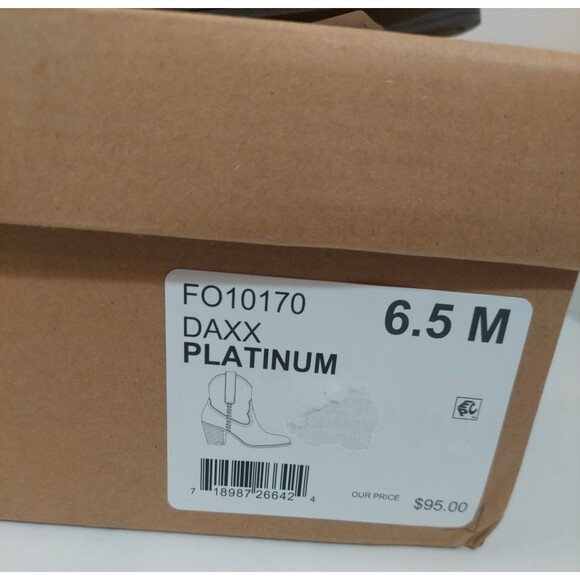 Frye and Co. Women's Size 6.5 Daxx Stacked Heel Cowboy Boots 6.5M Platinum - Picture 3 of 13